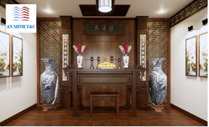 Mẫu nội thất phòng thờ cho biệt thự